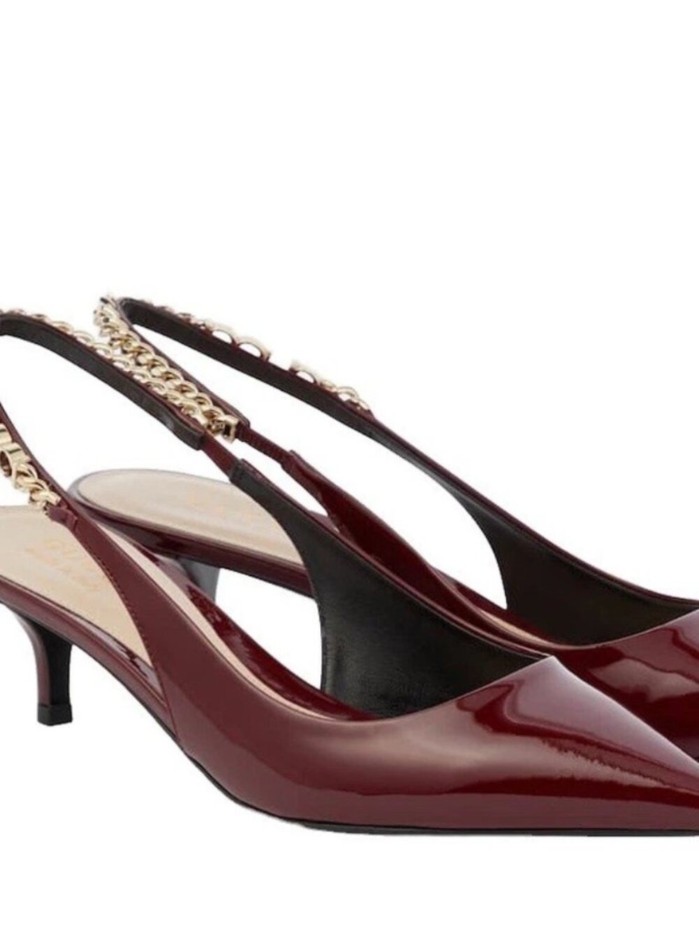 Gucci Signoria Pointed Toe Slingback Burgundy Pump Size 40.5
